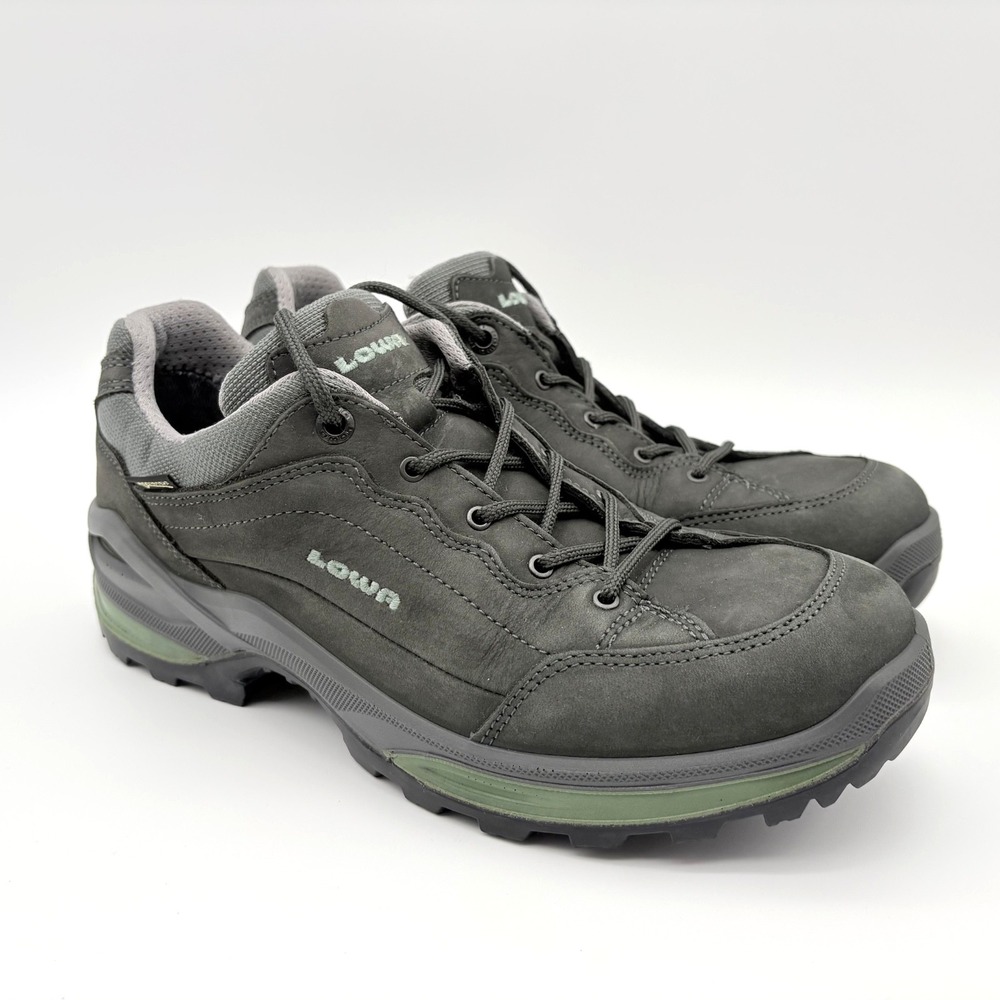 Lowa Renegade GTX Low Hiking Shoes Women Size 10 Graphite Jade Nubuck Waterproof